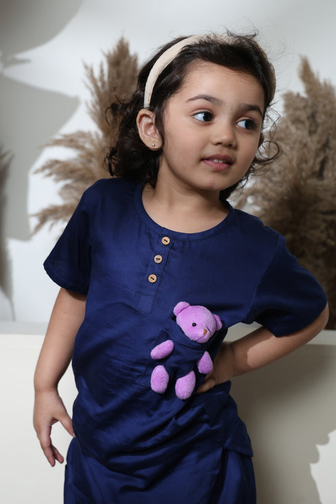 DARK BLUE TEDDY SET